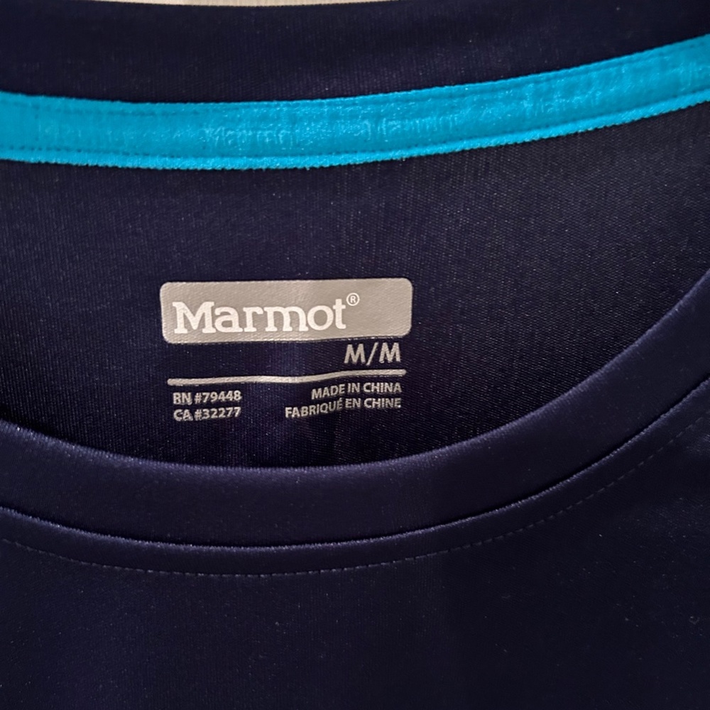 MARMOT Blue LS Sports Mens Sz L Shirt - Picture 3 of 3